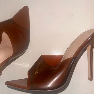 Fashion Nova Latex Brown Courts Heel